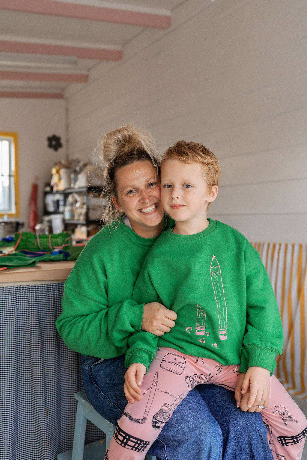 G.Nancy Kelly Green Pencil Kids' Fleece Jumper