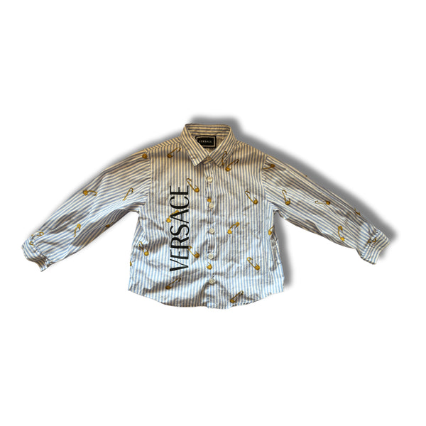 Versace Kids Medusa Head Pin Cotton Long Sleeve Shirt - SIZE 18mths to 24mths