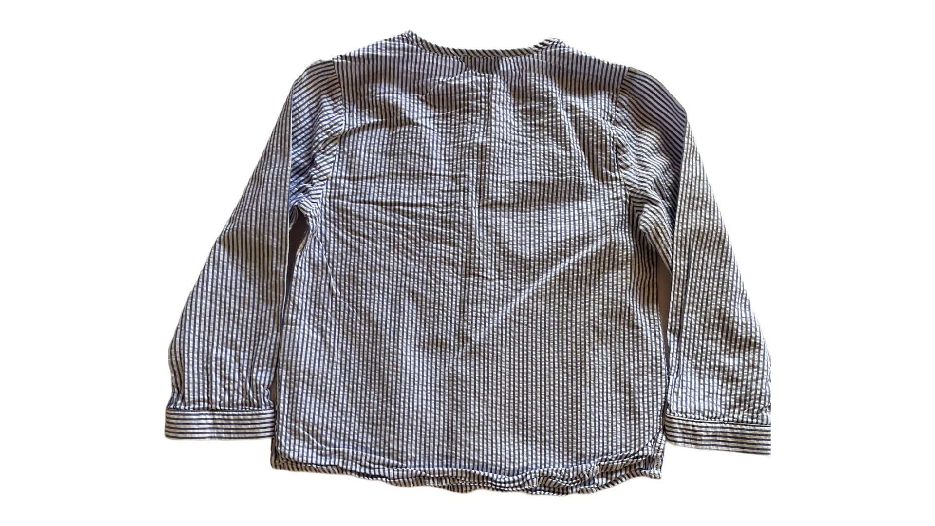 Amaia London Blue / White Collarless Shirt - Size 4