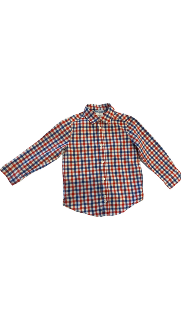 Jacadi Blue/ Red checkered shirt - Size 3