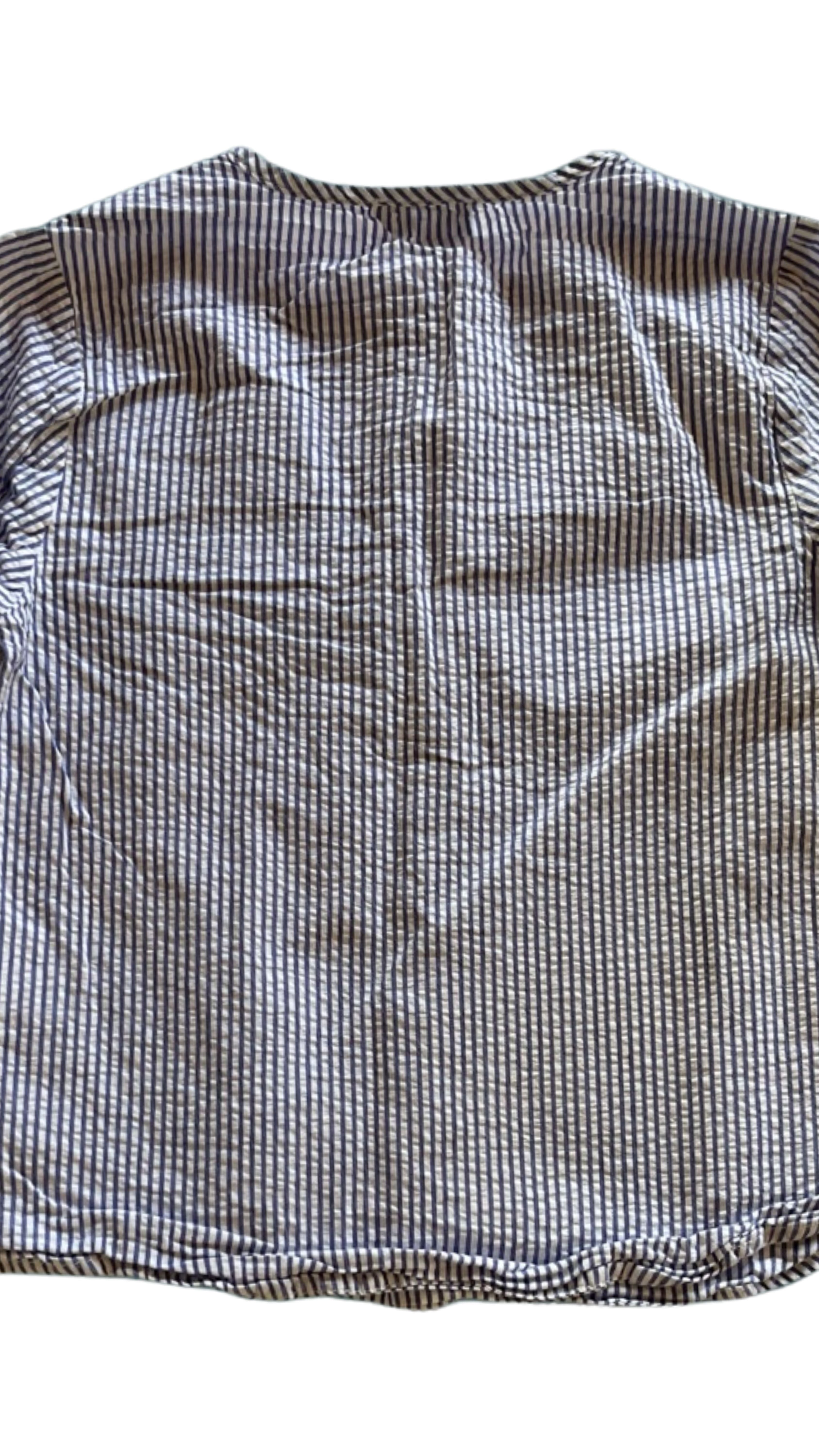 Amaia London Blue / White Collarless Shirt - Size 4