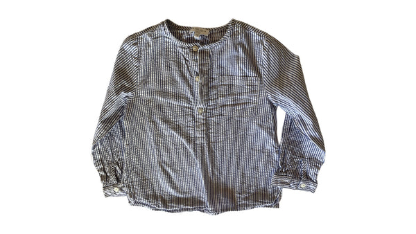 Amaia London Blue / White Collarless Shirt - Size 4