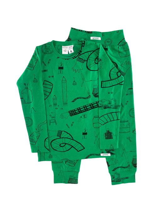 G.Nancy Kelly Green Art Club Long PJ Set