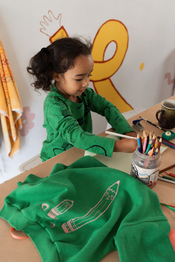 G.Nancy Kelly Green Pencil Kids' Fleece Jumper